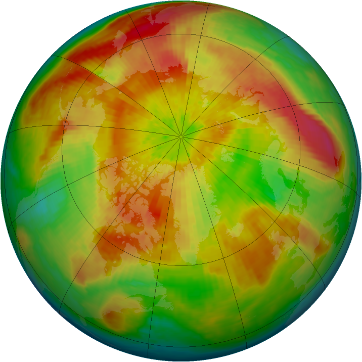 Arctic ozone map for 03 April 2004